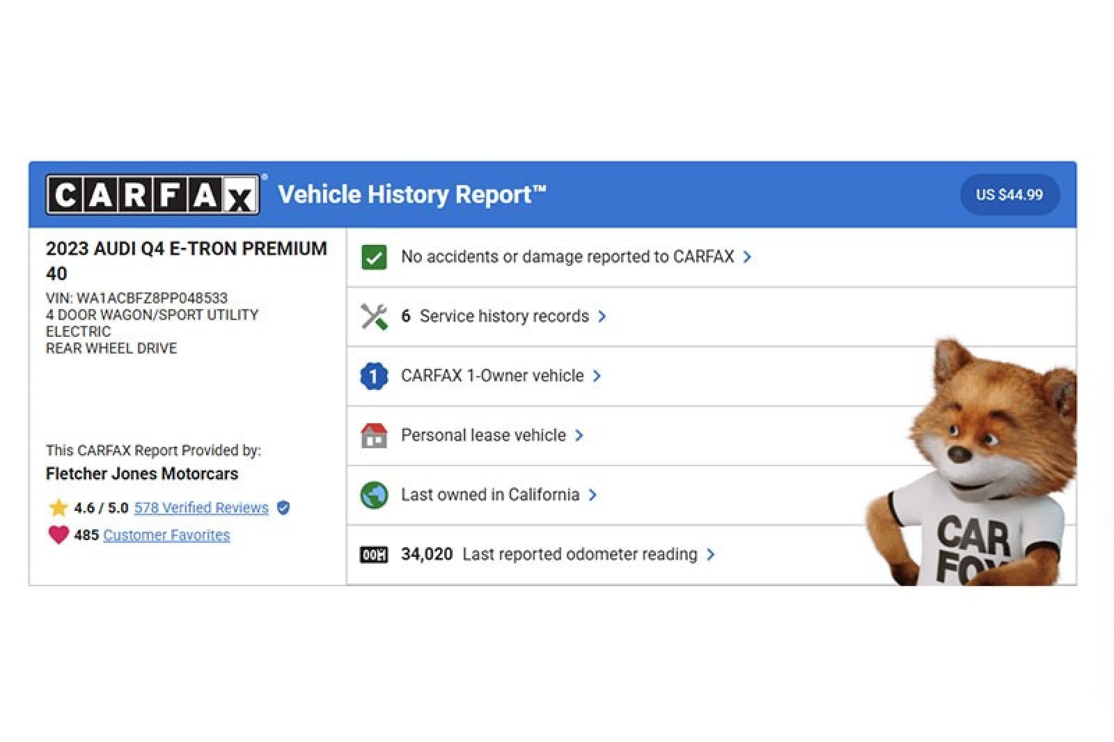 Used 2023 Audi Q4 e-tron Premium with VIN WA1ACBFZ8PP048533 for sale in Costa Mesa, CA