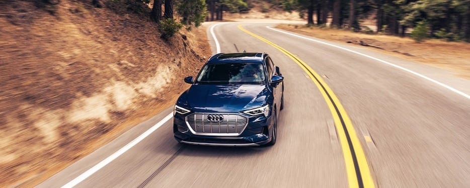 Audi etron driving on highway