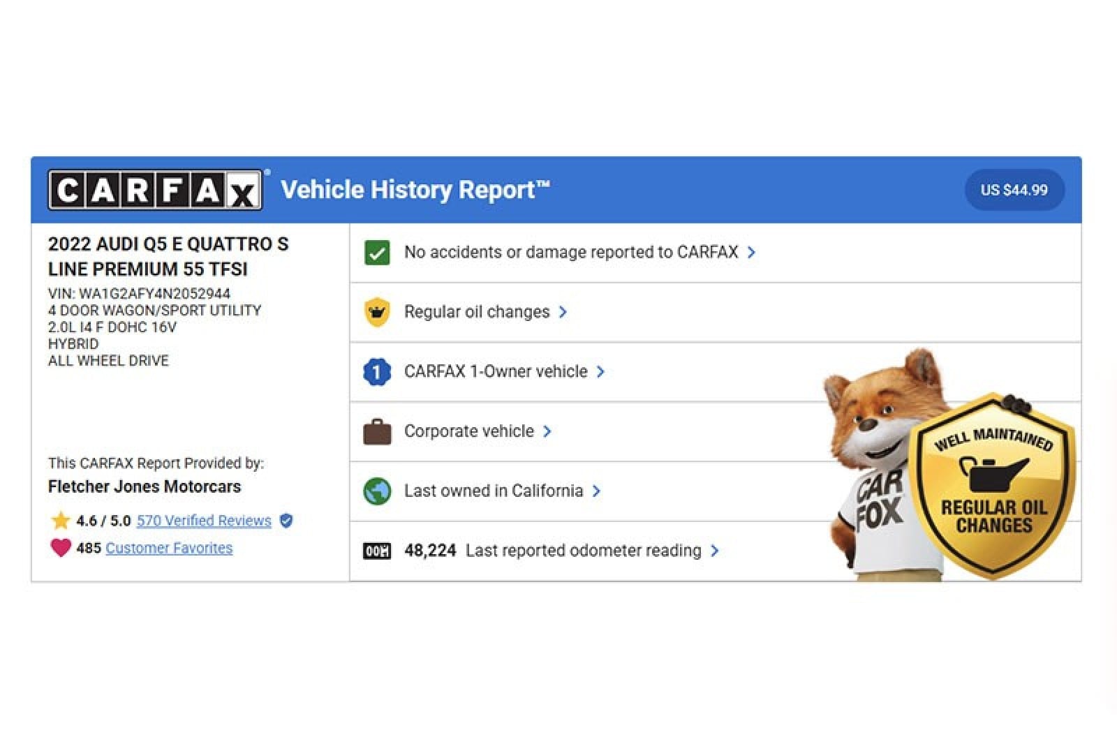 Used 2022 Audi Q5 Premium with VIN WA1G2AFY4N2052944 for sale in Costa Mesa, CA