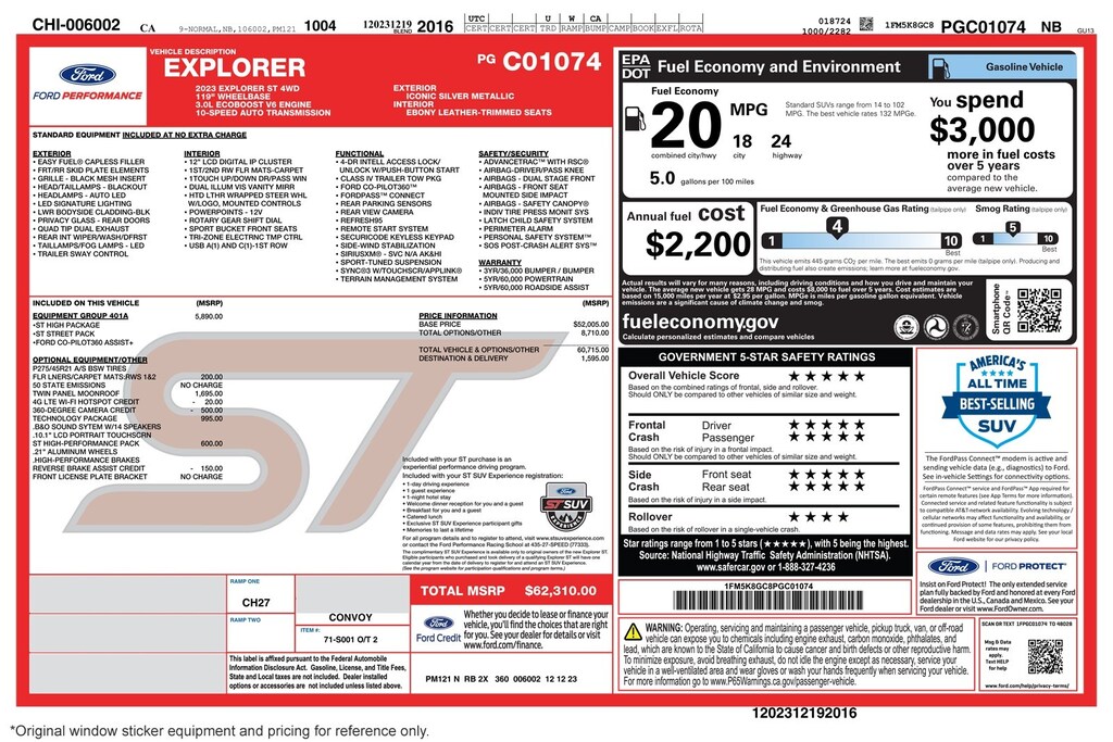 Used 2023 Ford Explorer ST 4WD SUV