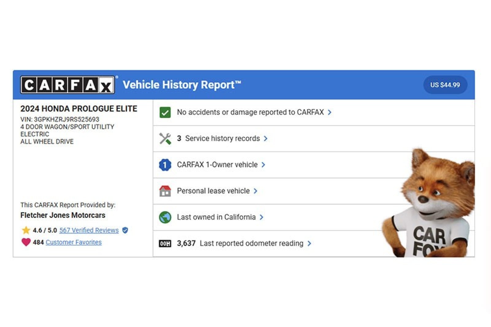 Used 2024 Honda Prologue Elite with VIN 3GPKHZRJ9RS525693 for sale in Costa Mesa, CA