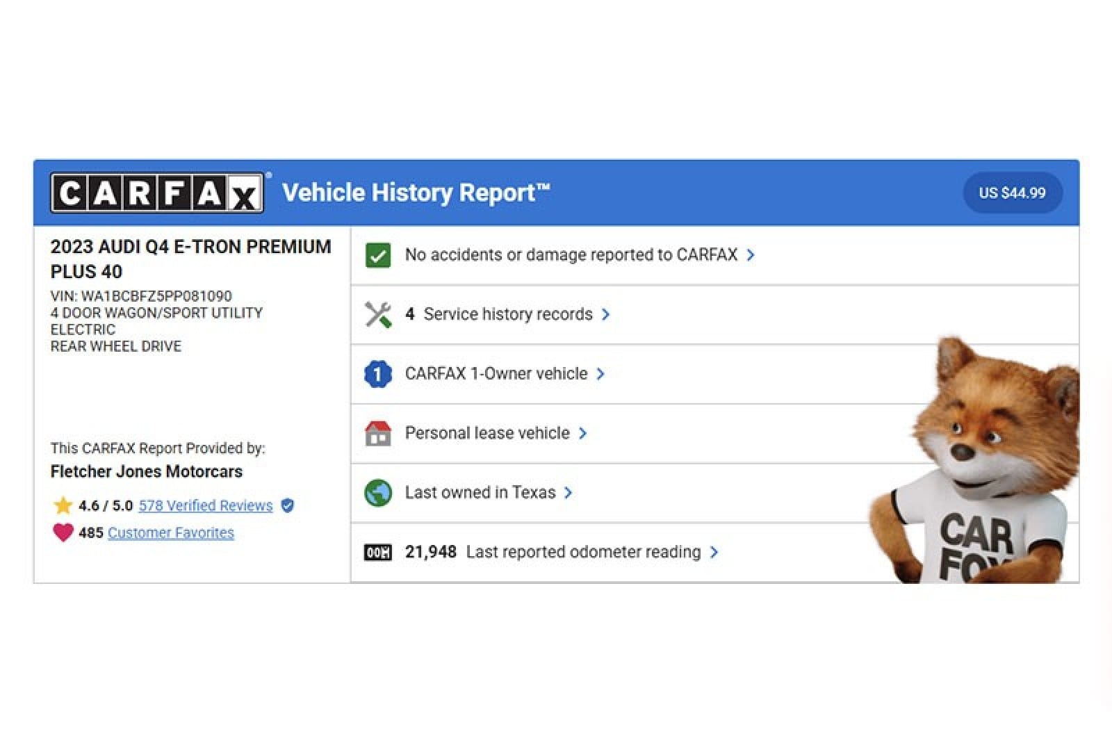 Used 2023 Audi Q4 e-tron Premium Plus with VIN WA1BCBFZ5PP081090 for sale in Costa Mesa, CA