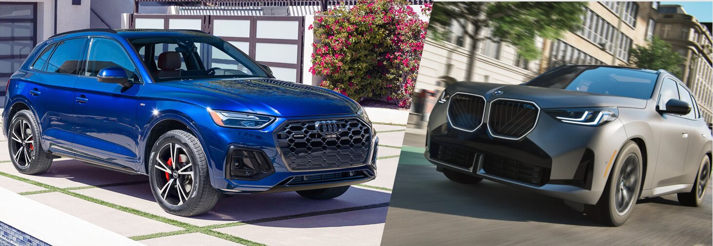 Banner image comparing the Audi Q5 to the BMW X3 side by side