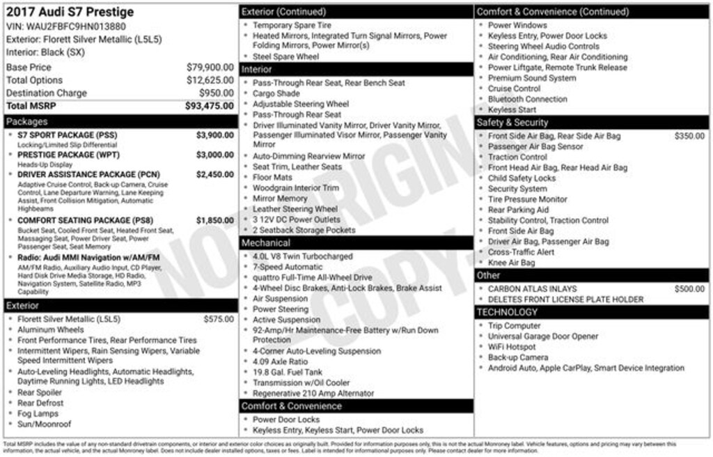 Used 2017 Audi S7 4.0T Prestige Hatchback