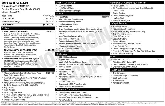 2016 Audi A8 Base's photo
