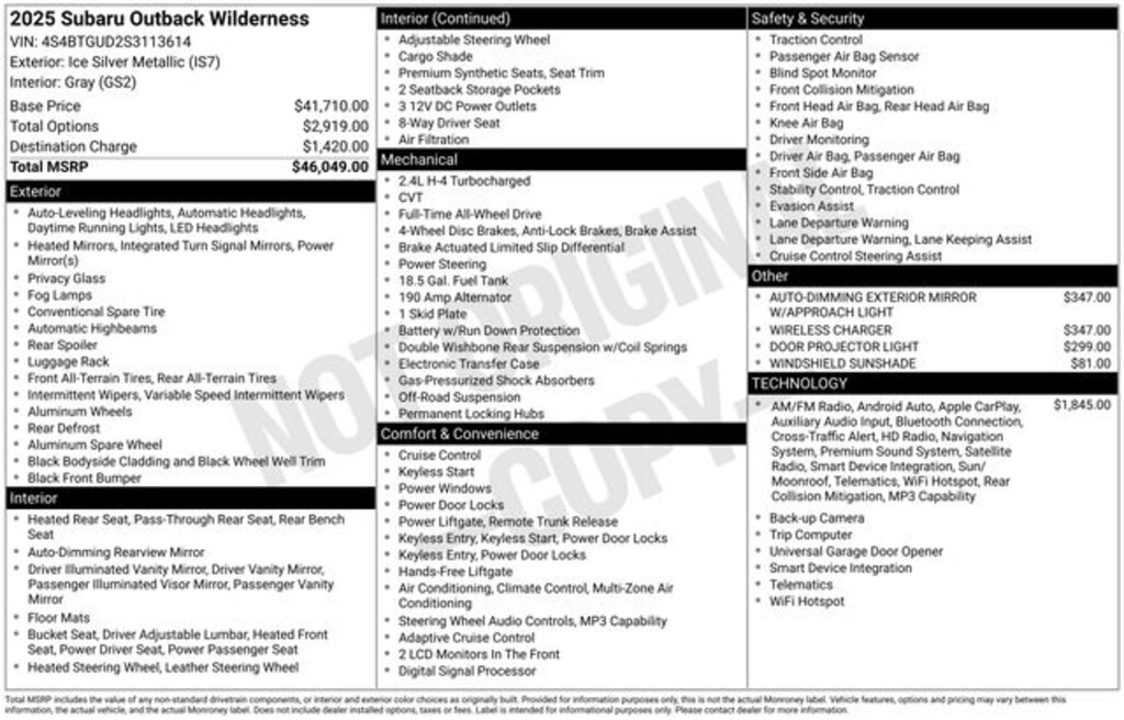 Used 2025 Subaru Outback Wilderness SUV