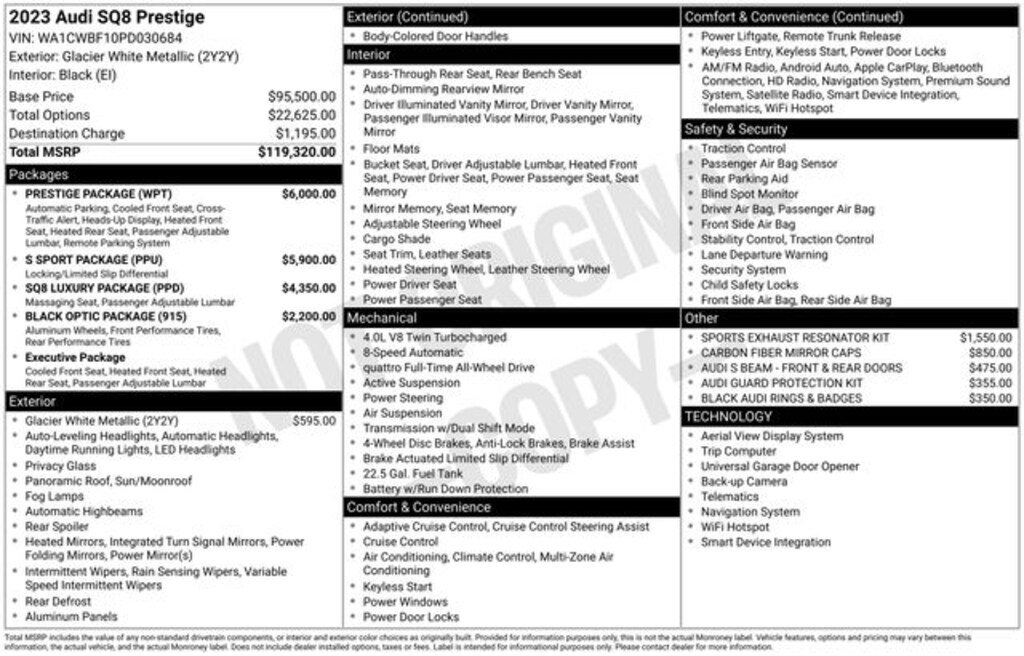 Used 2023 Audi SQ8 4.0T Prestige SUV