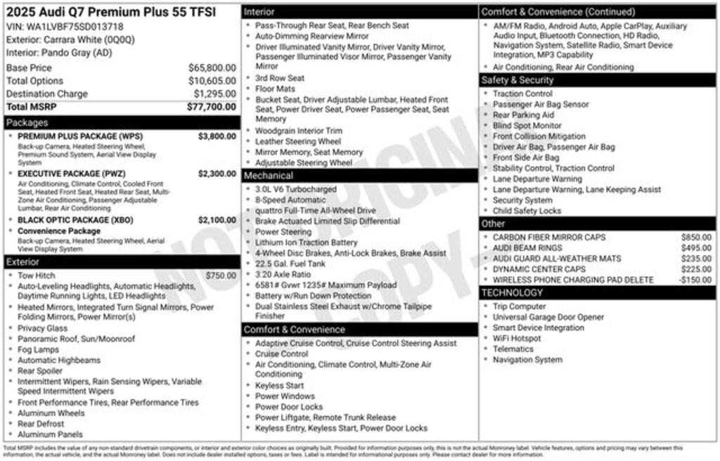 Certified 2025 Audi Q7 55 Premium Plus SUV