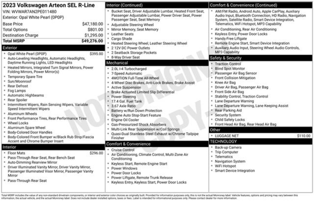 Used 2023 Volkswagen Arteon 2.0T SEL R-Line Sedan