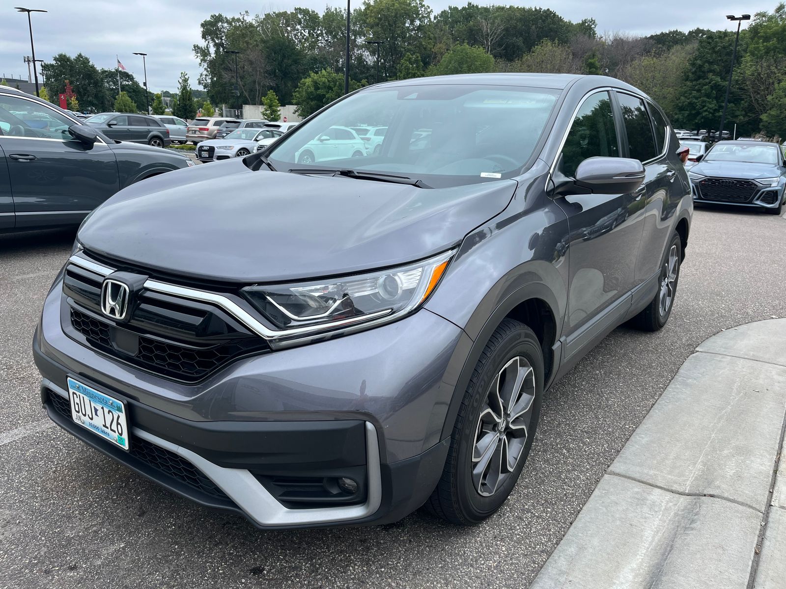 Used 2021 Honda CR-V EX-L with VIN 2HKRW2H8XMH651642 for sale in Minneapolis, MN