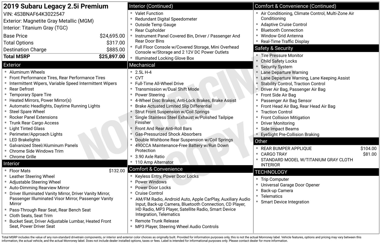 Thumbnail: 2019 Subaru Legacy - 5