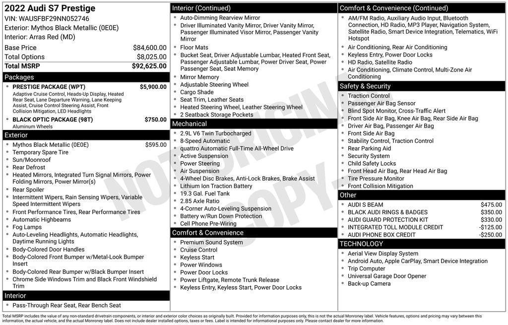 Used 2022 Audi S7 2.9T Prestige Sportback