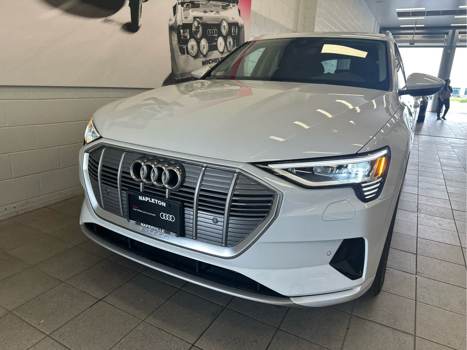 Used 2021 Audi e-tron Premium with VIN WA1AAAGE3MB001317 for sale in Naperville, IL
