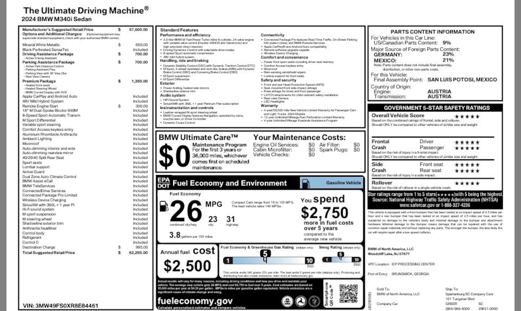 Used 2024 BMW M340i M340i Sedan