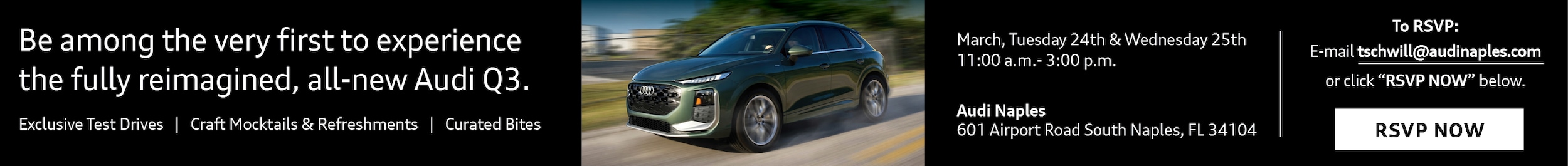 Be among the very first to experience the fully reimagined, all-new Audi Q3