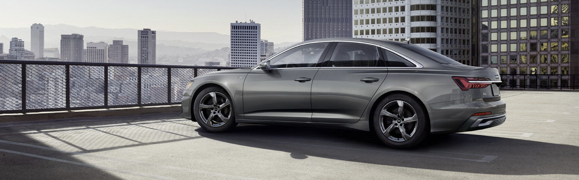 2024 Audi A6 parking on top of building side view