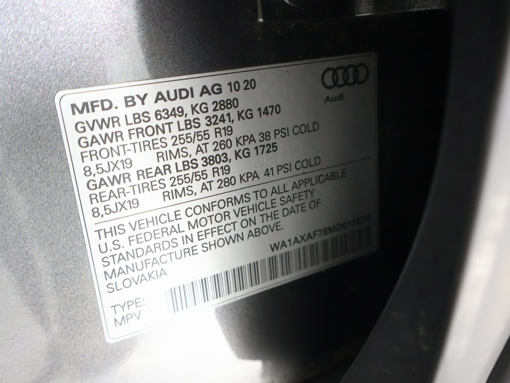 Used 2021 Audi Q7 Premium with VIN WA1AXAF78MD018510 for sale in Norwell, MA