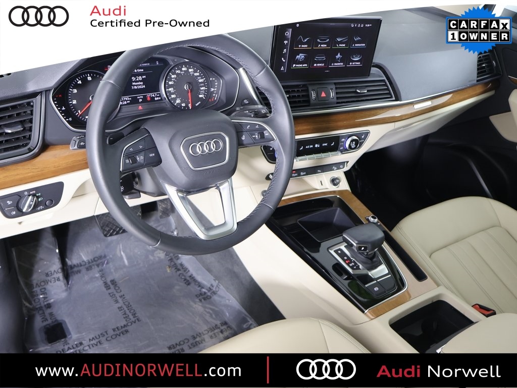 Certified 2021 Audi Q5 Premium with VIN WA1AAAFY7M2108334 for sale in Norwell, MA