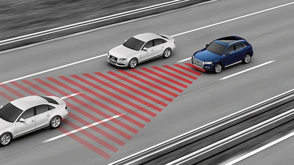 Audi forward collision warning illustration