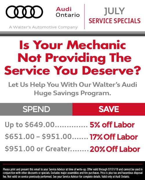 Audi Service Specials in Ontario Audi Service Coupons