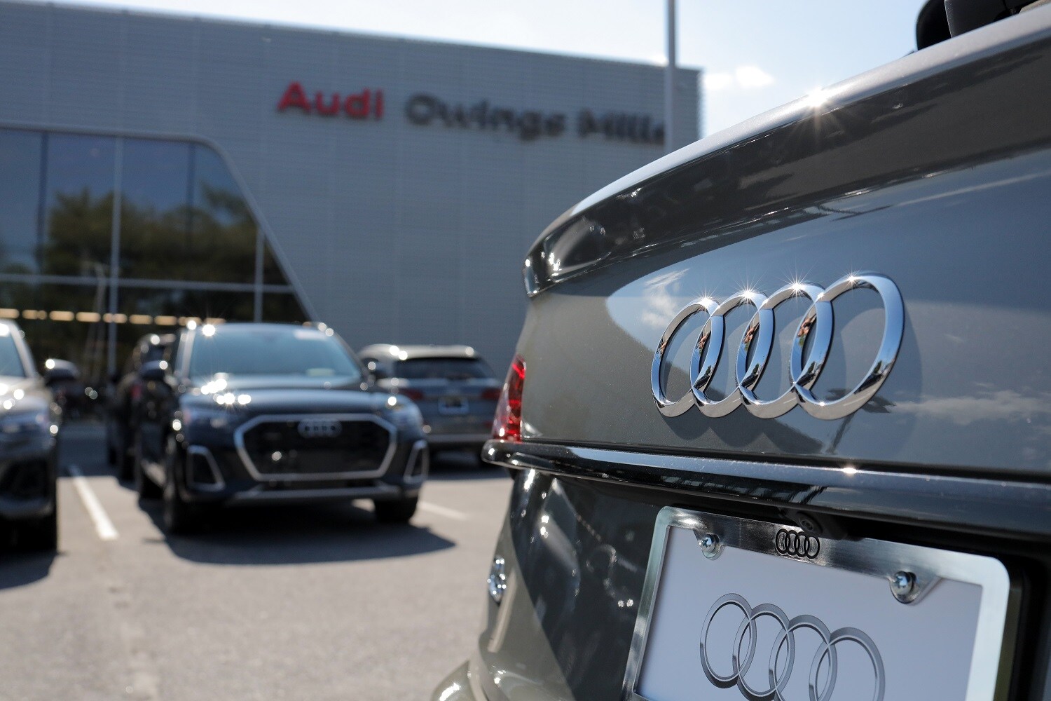Audi Owing Mills Audi Owing Mills Exterior Parking lot with a Audi in closeup