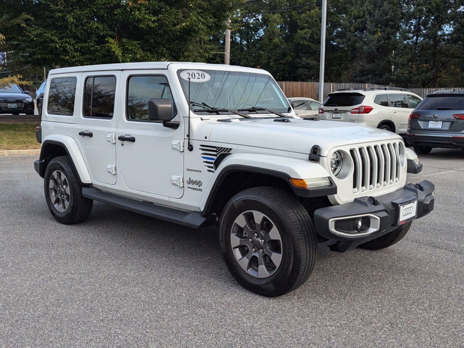 Used 2020 Jeep Wrangler Unlimited Sahara with VIN 1C4HJXEN2LW163540 for sale in Owings Mills, MD