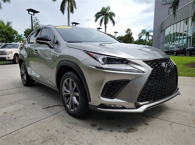 Used 2021 Lexus NX 300 F SPORT with VIN JTJSARBZ7M2201391 for sale in Pembroke Pines, FL