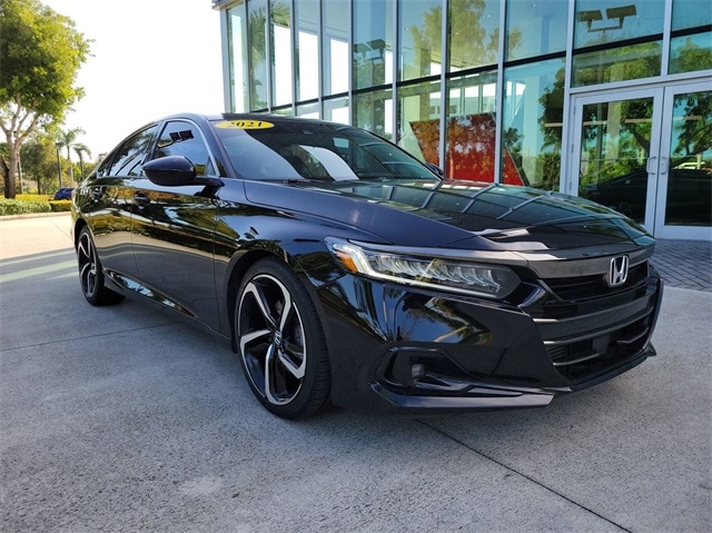 Used 2021 Honda Accord Sport SE with VIN 1HGCV1F43MA111979 for sale in Pembroke Pines, FL