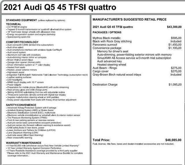 Certified 2021 Audi Q5 Premium with VIN WA1AAAFY9M2074638 for sale in Pittsburgh, PA