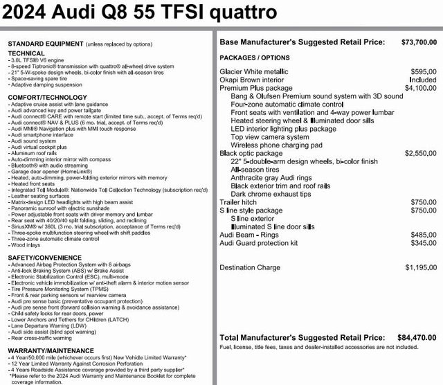 Certified 2024 Audi Q8 Premium Plus with VIN WA1EVBF15RD019565 for sale in Pittsburgh, PA