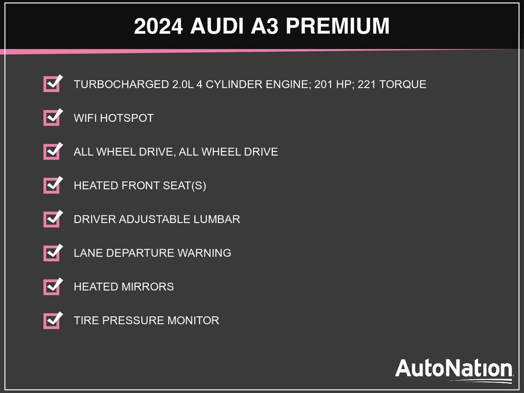 Certified 2024 Audi A3 Premium 4dr Car