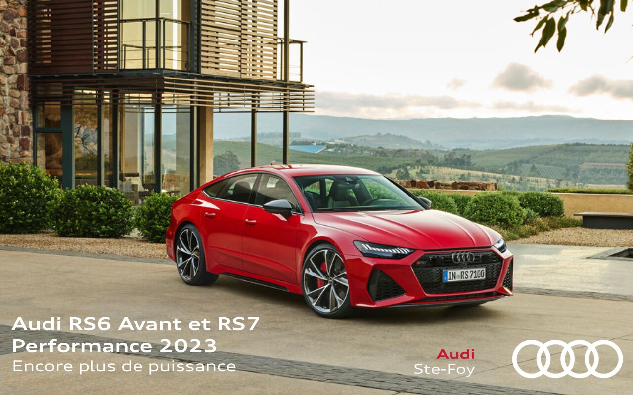 image entête - vue latérale avant d'une Audi RS7 2023