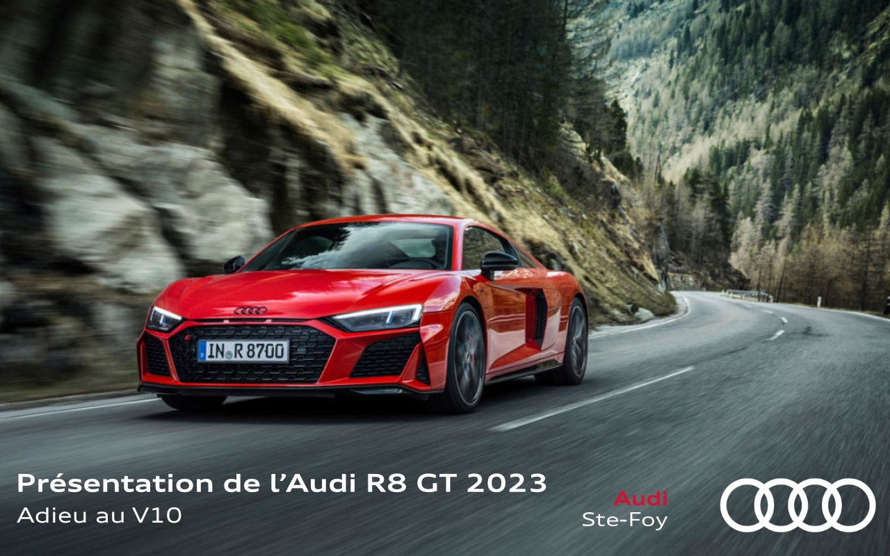 Présentation de l'Audi R8 GT 2023 : adieu au V10 !