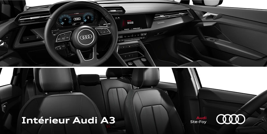 Deux plans intérieur de l’Audi A3 2023