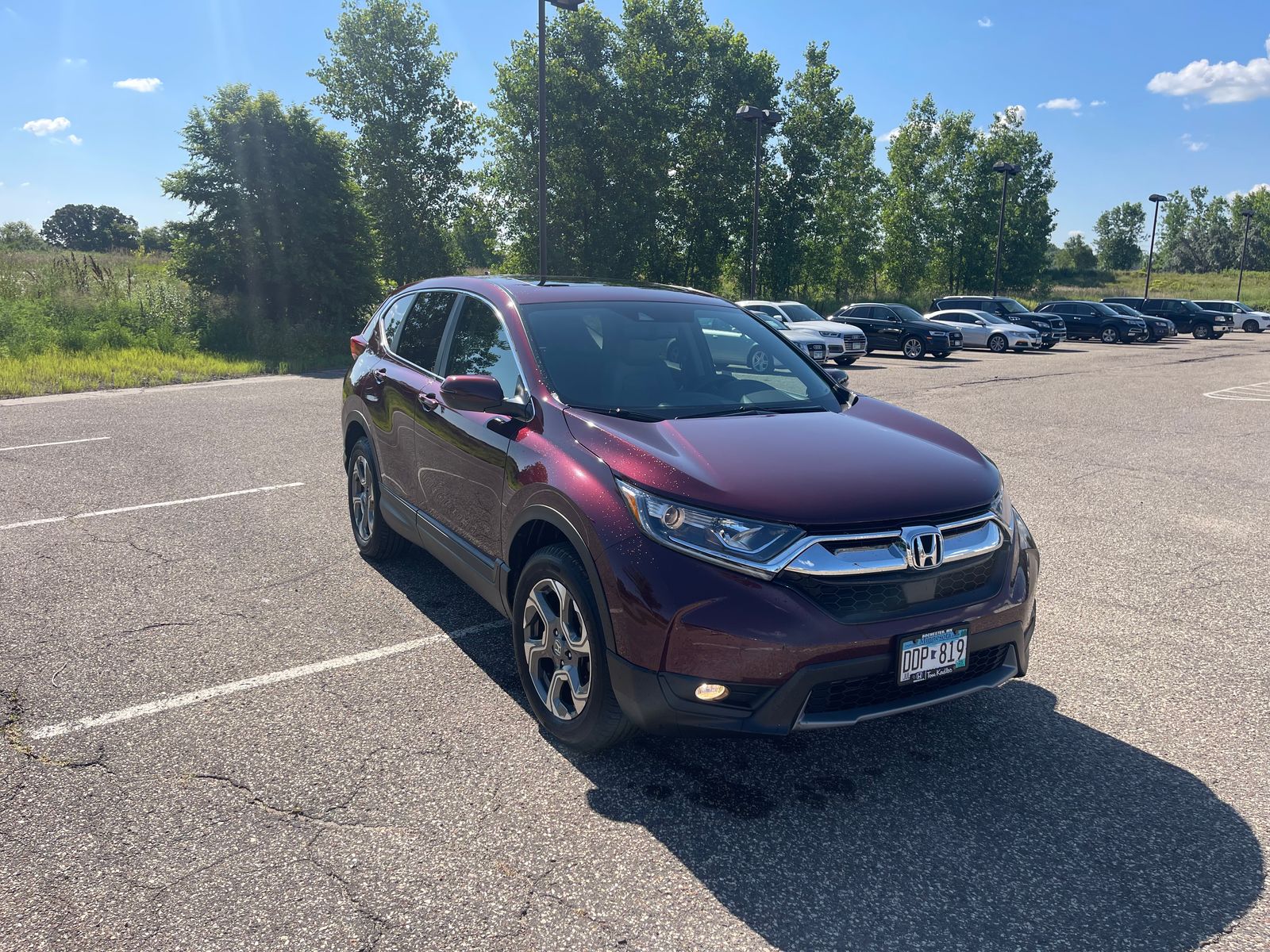 Used 2019 Honda CR-V EX-L with VIN 5J6RW2H8XKL018111 for sale in Maplewood, Minnesota