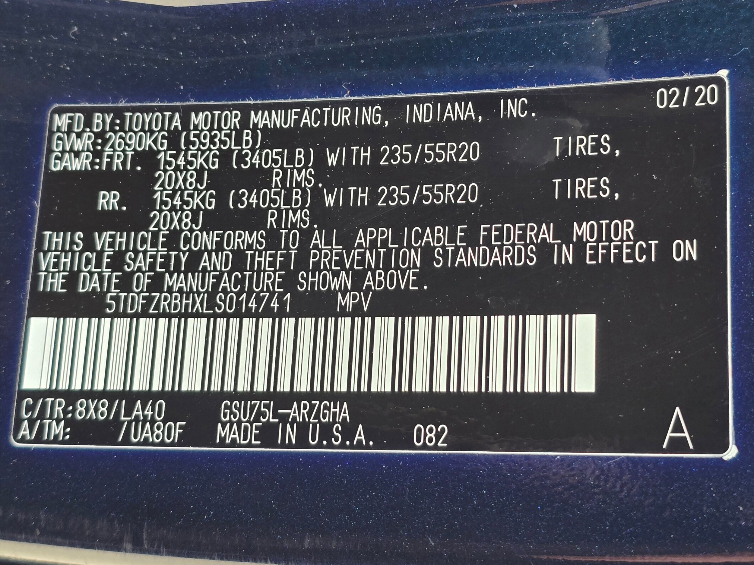 Used 2020 Blueprint Toyota Platinum image 61