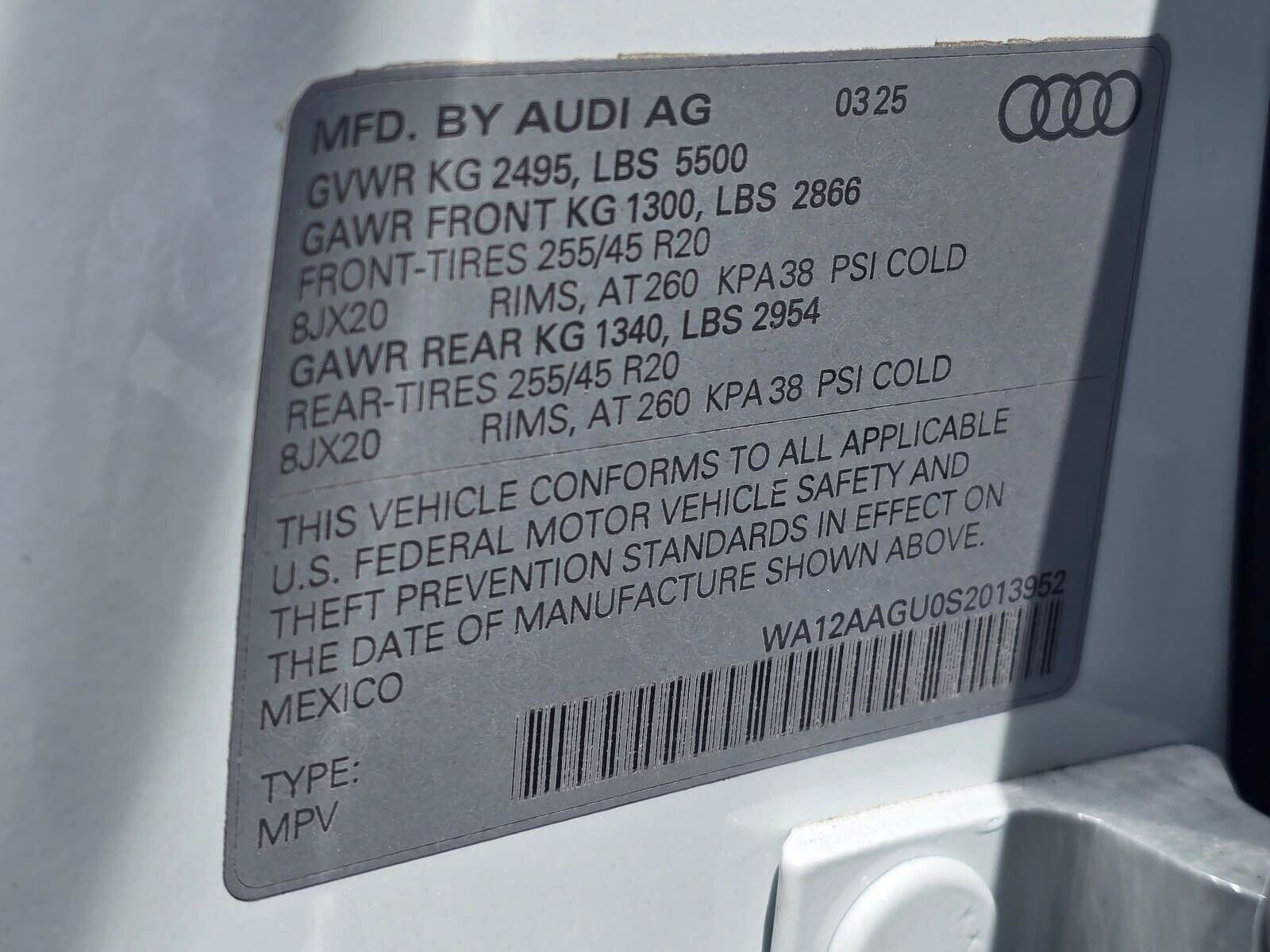 Certified Used 2025 Glacier White Metallic Audi Premium Plus image 30