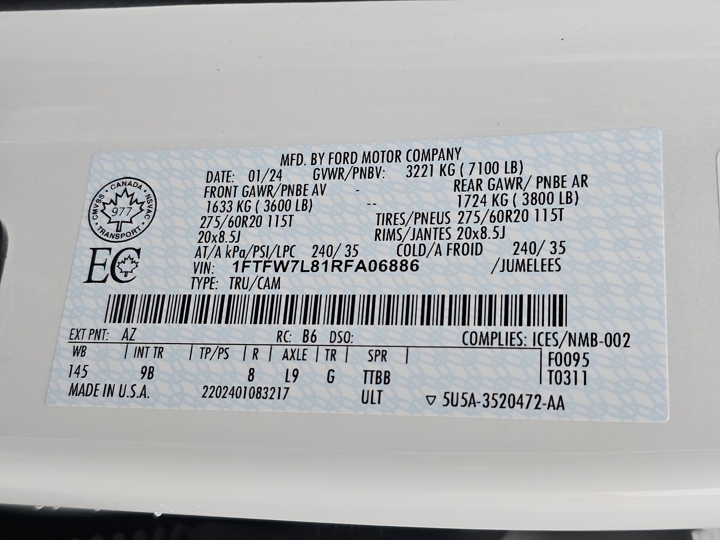 Used 2024 Star White Metallic Tri-Coat Ford Platinum image 62