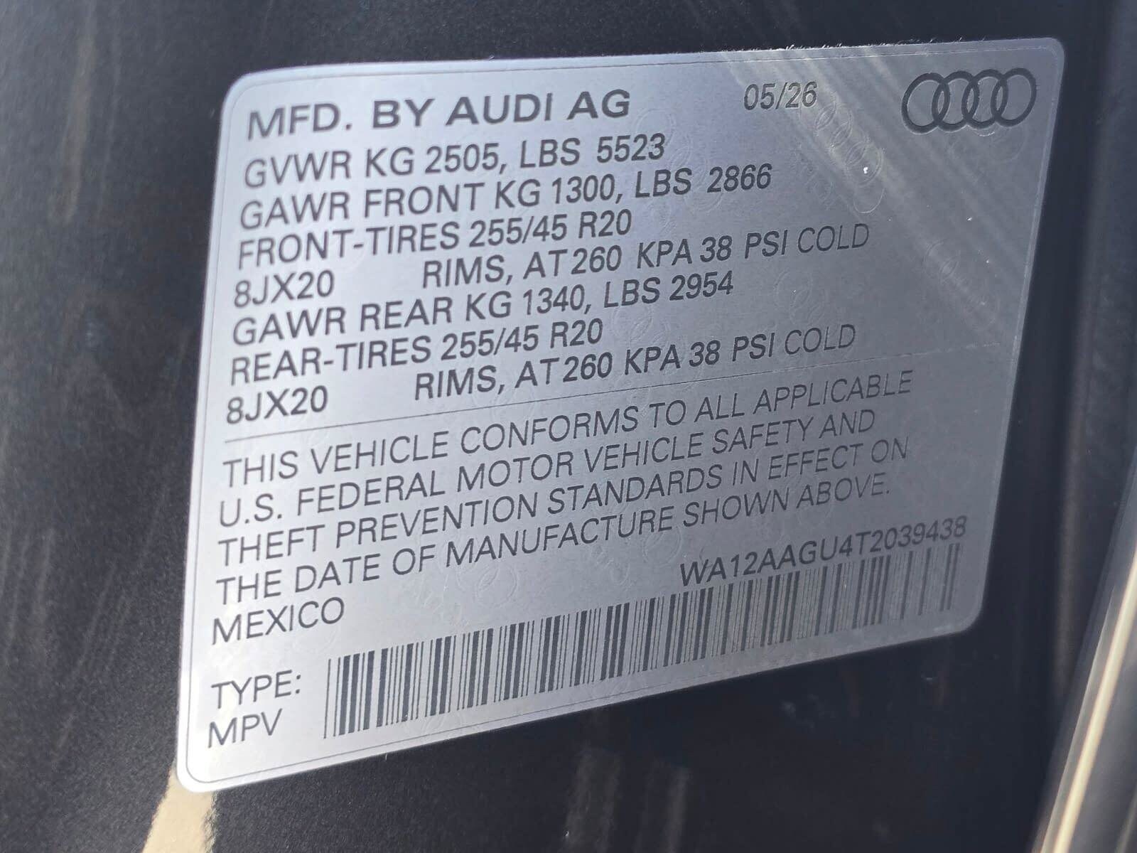 New 2026 Tambora Gray Audi 2.0T Premium Plus image 30