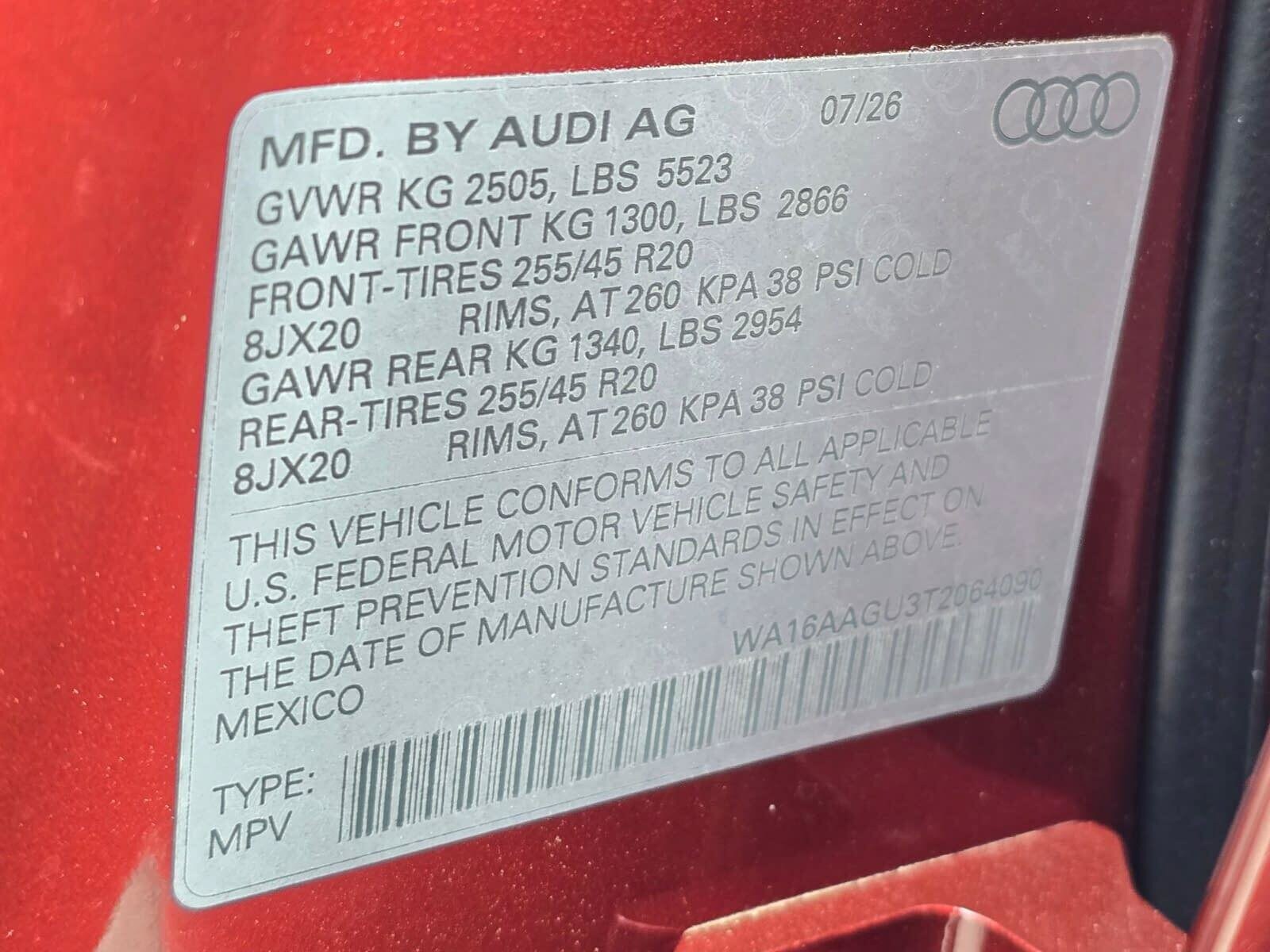 New 2026 Grenadine Red Audi 2.0T Prestige image 30