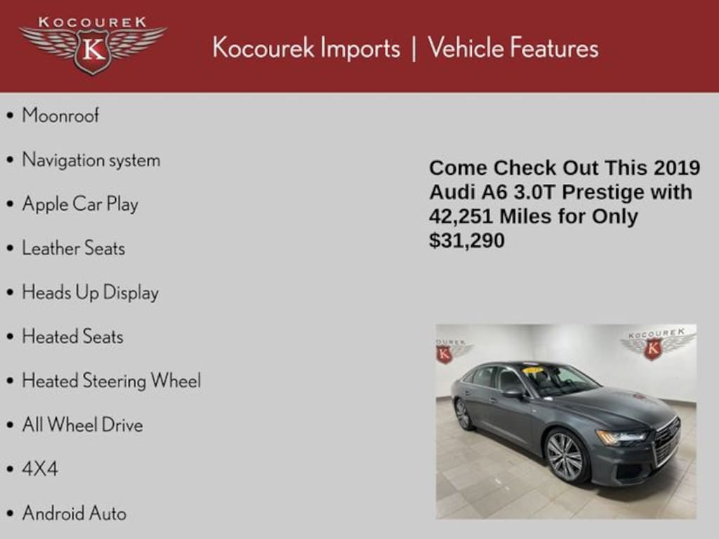 Used 2019 Audi A6 3.0T Premium Sedan