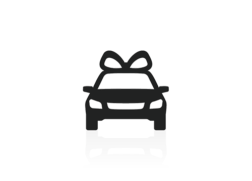 car with a bow on it icon