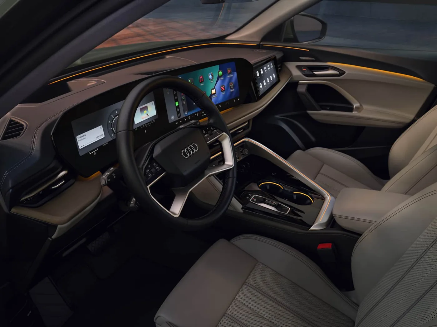 2026 Audi Q5 interior showing the driver's cockpit and full dashboard