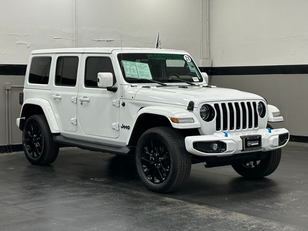 Used 2021 Jeep Wrangler Unlimited High Altitude 4XE with VIN 1C4JJXP62MW767713 for sale in West Covina, CA