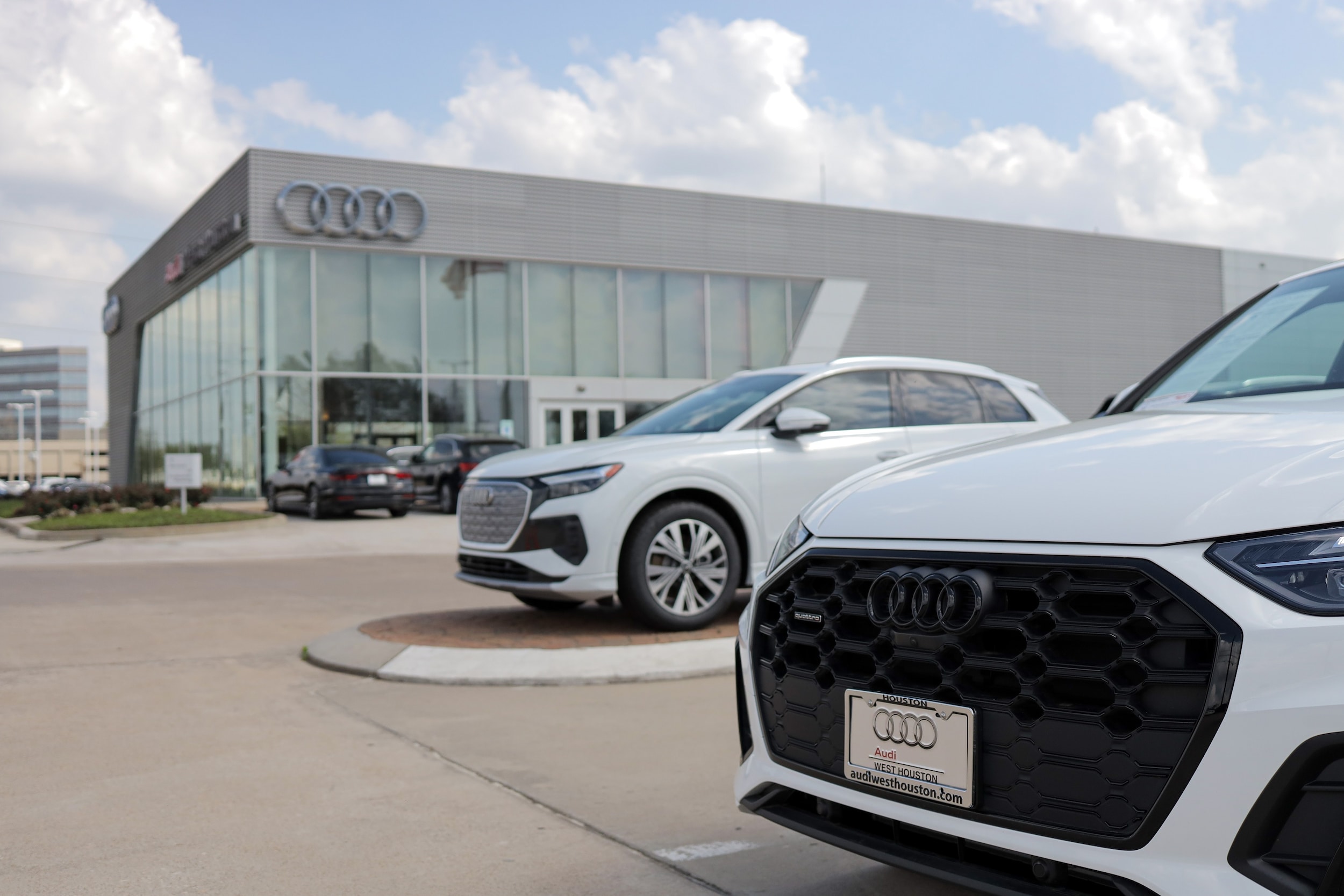 Audi West Houston Audi West Houston parking lot with parked Audi models