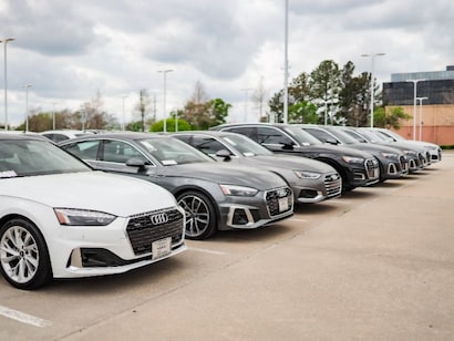 Cars on the lot at Audi West Houston