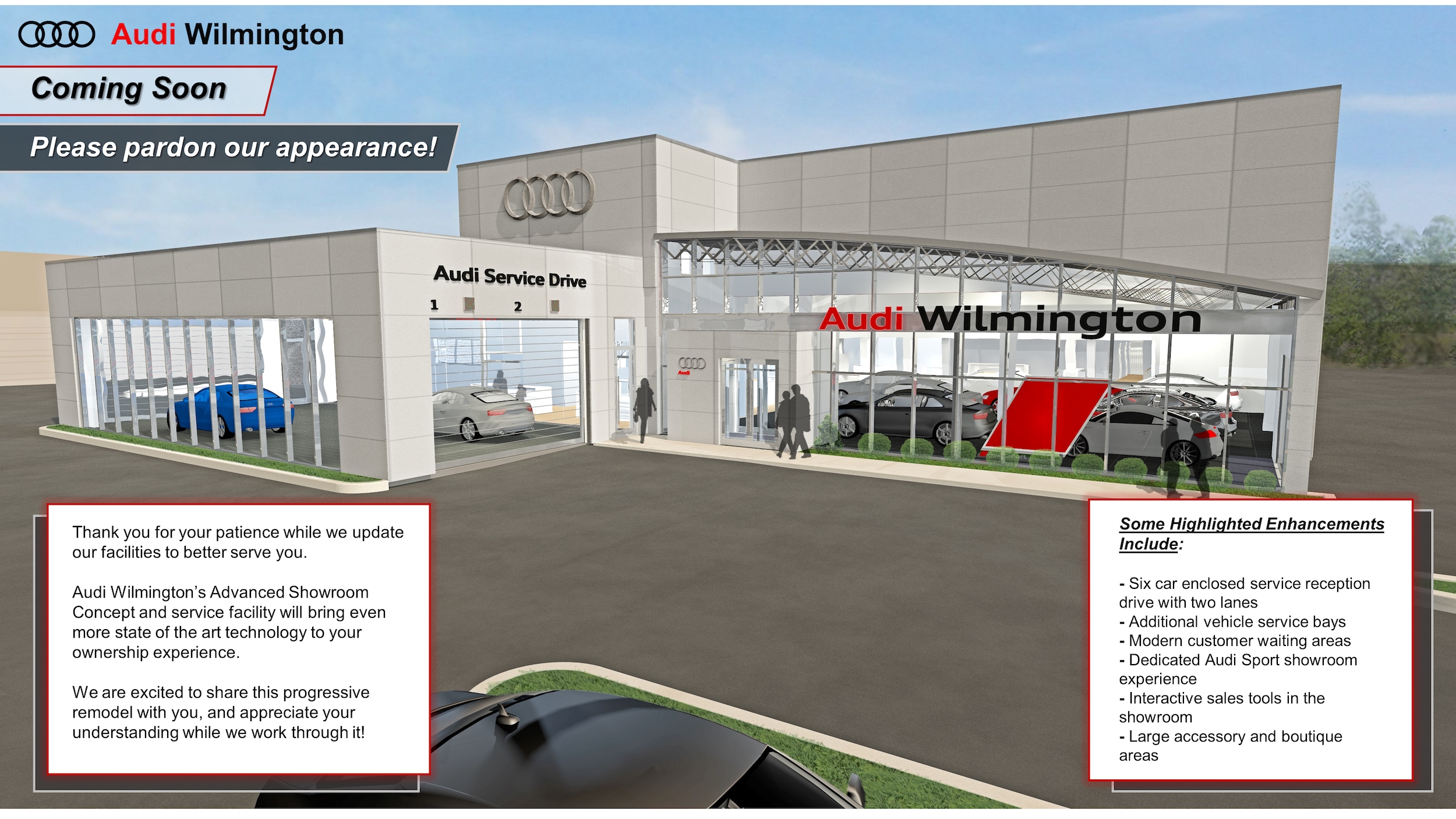 We are expanding our facility! Audi Wilmington Audi Wilmington