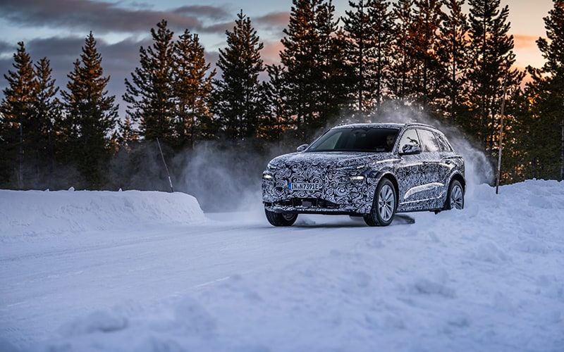 2023 Audi Q6 e-tron in the snow