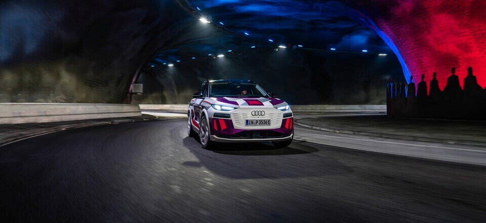 Audi Q6 e-tron on the road
