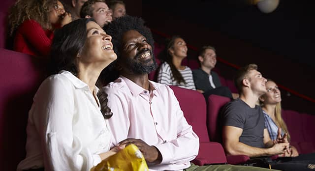 People watching movie in theater